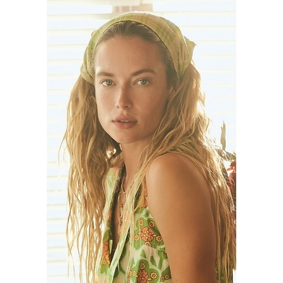 NWT Free People Green Hometown Hair Scarf Rust - Picture 1 of 10